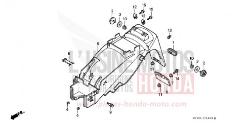 REAR FENDER (VFR750FL/FM/FN/FP) VFR750FN de 1992